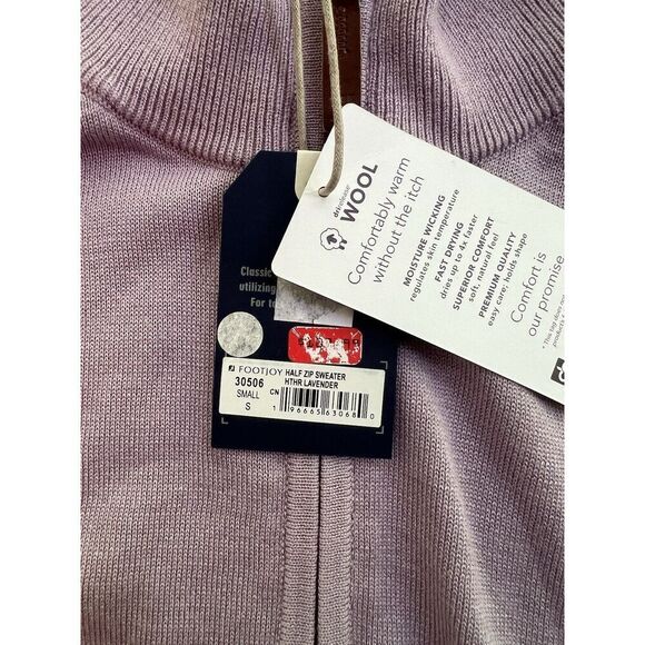 FootJoy Men’s Half-Zip Golf Sweater Heather Lavender Size Small NWT 30506 - Picture 2 of 6
